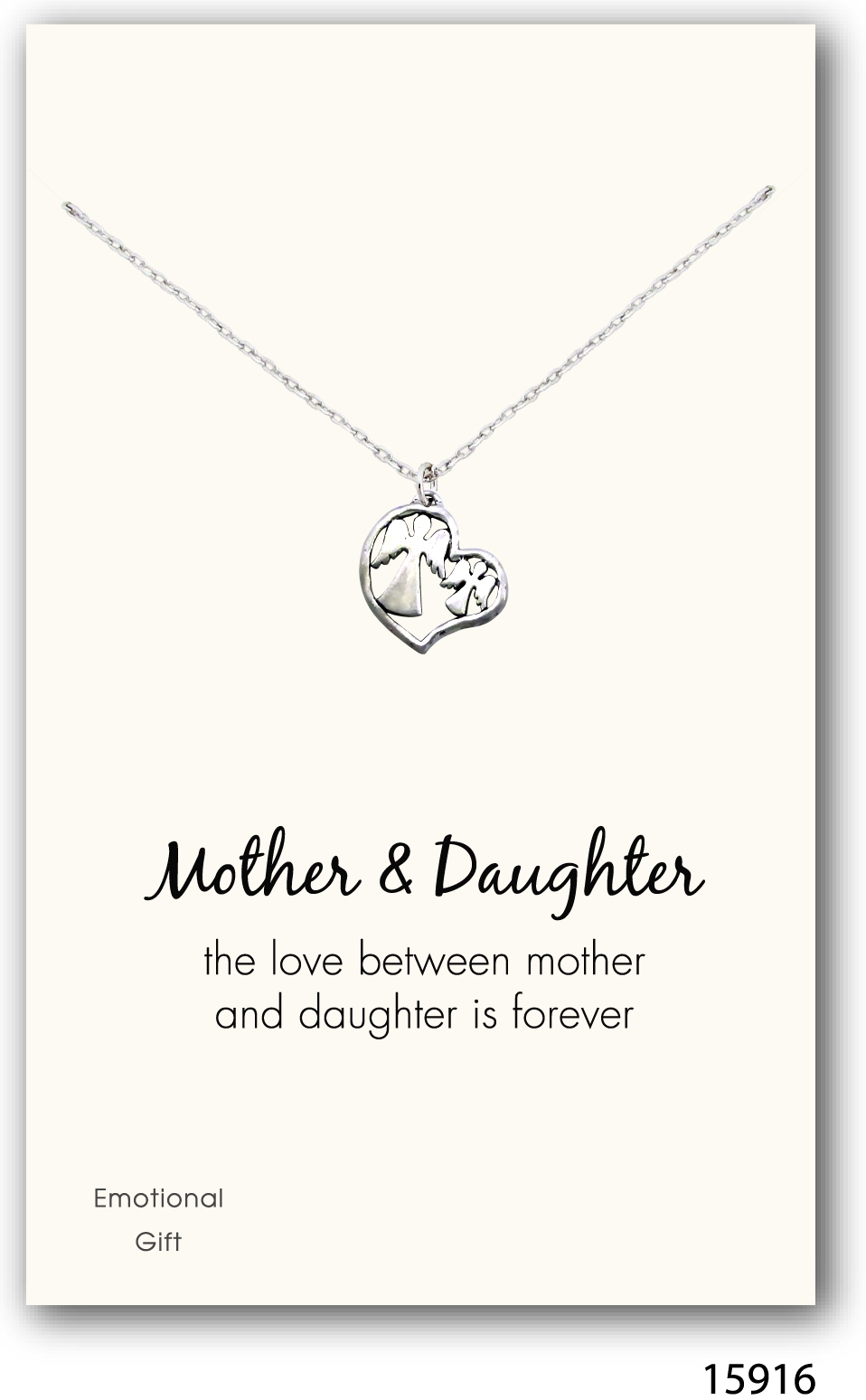 The two angels mother daughter silver pendant